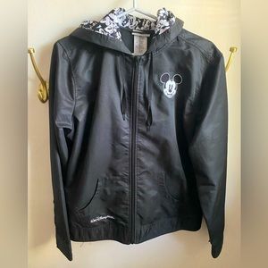 EUC Disney Parks Walt Disney World Women’s Large Mickey Mouse Black Rain Jacket